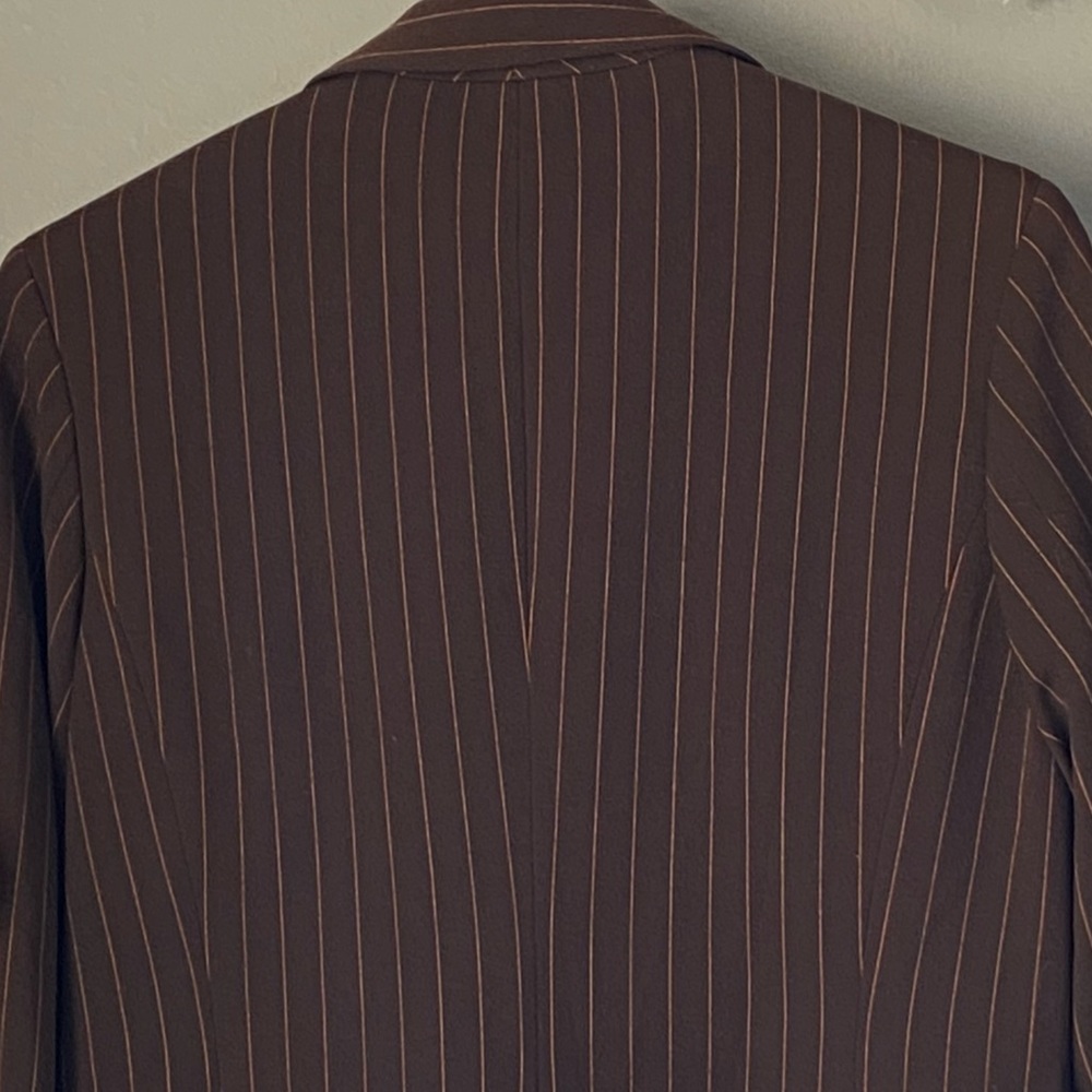 BCBGMaxAzria brown pinstripe professional blazer - Picture 14 of 16